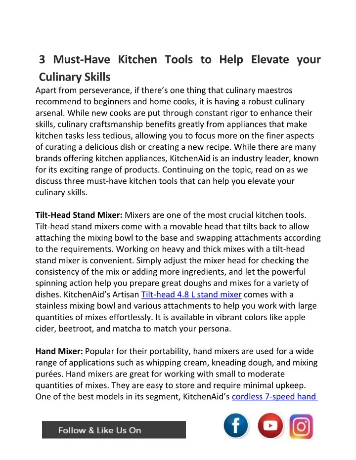 3 must have kitchen tools to help elevate your