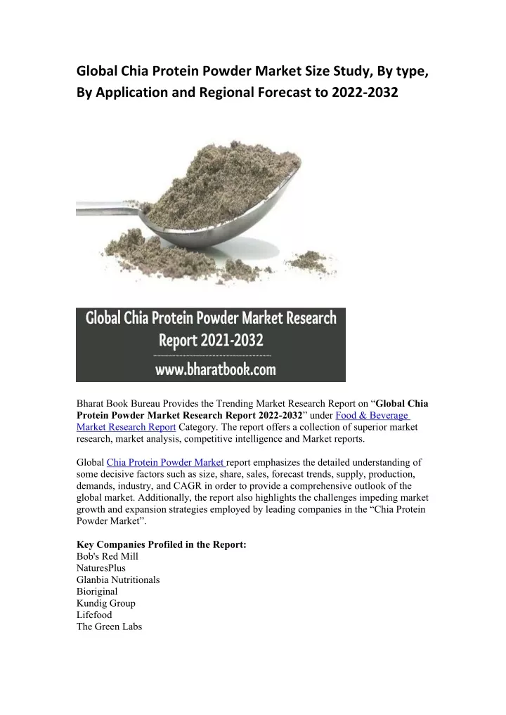 global chia protein powder market size study
