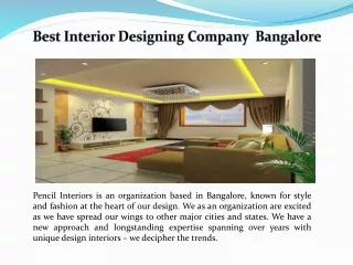 Best Interior Designing Company  Bangalore