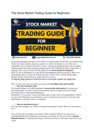 Learn How To Invest In The Stock Market For Beginners