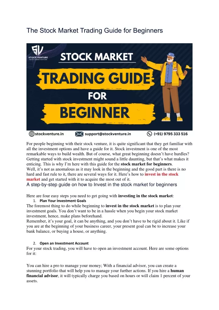 the stock market trading guide for beginners