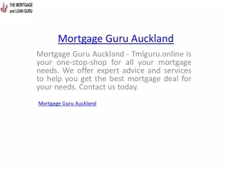 Mortgage Guru Auckland  Tmlguru.online