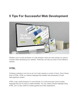 5 tips for successful web development