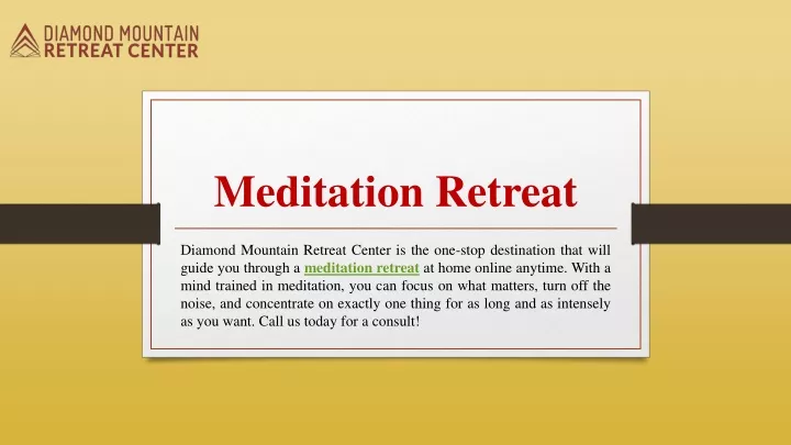 meditation retreat