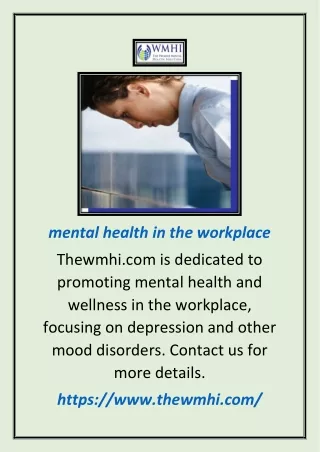Mental Health in the Workplace | Thewmhi.com
