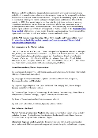 the large scale neuroblastoma drug market