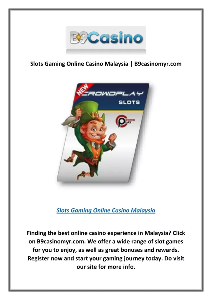 slots gaming online casino malaysia b9casinomyr