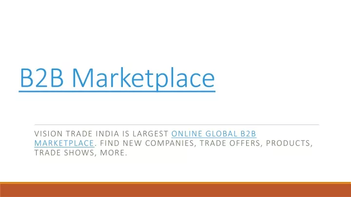 b2b marketplace