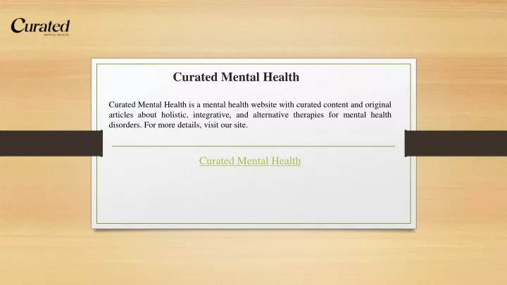 curated mental health