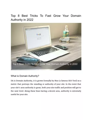 top 8 best tricks to fast grow your domain authority in 2022