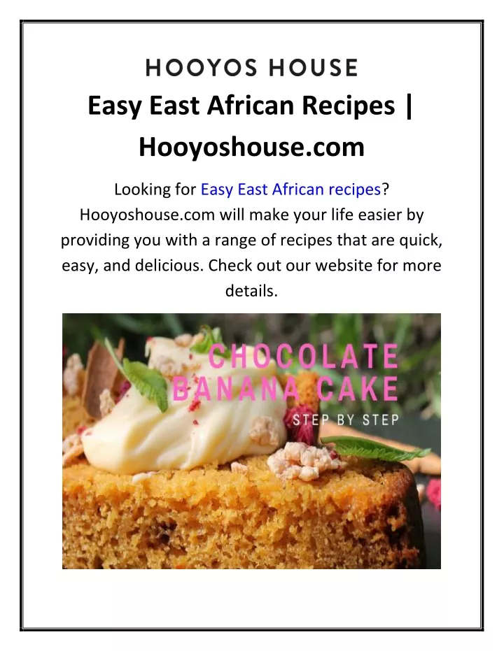 easy east african recipes hooyoshouse com