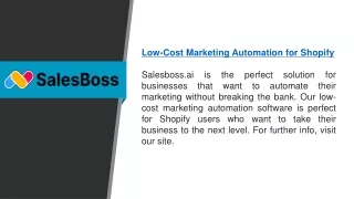 Low-cost Marketing Automation For Shopify   Salesboss.ai