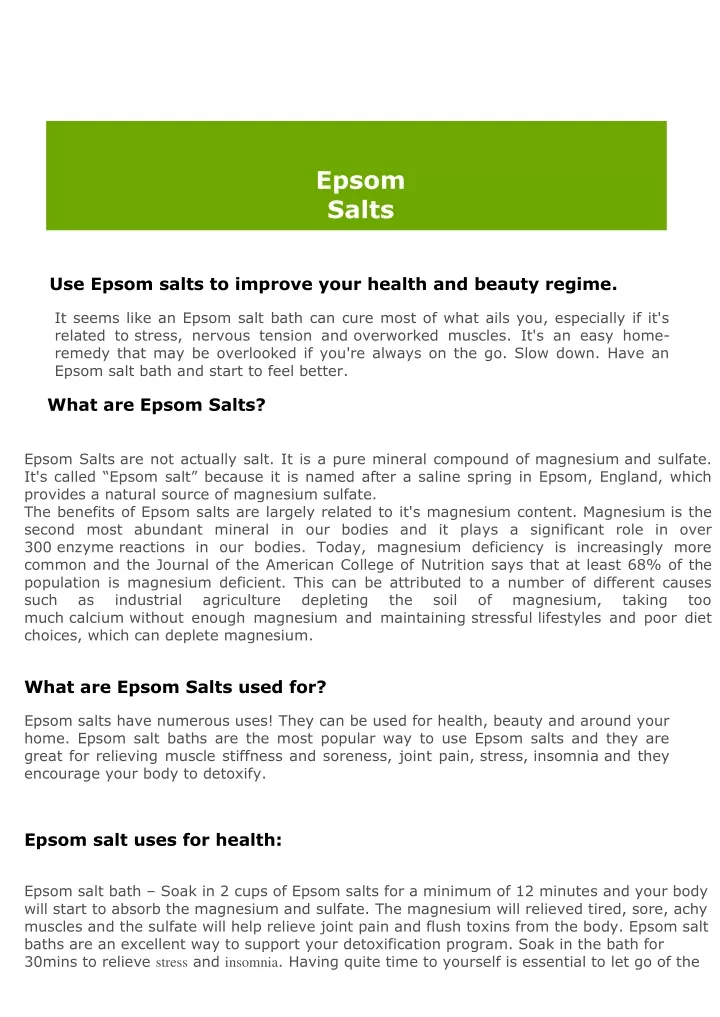 epsom salts