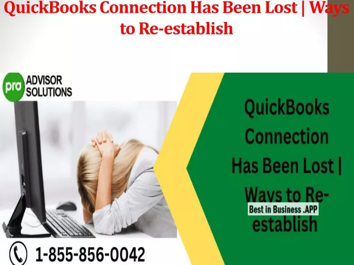 quickbooks connection has been lost ways to re establish