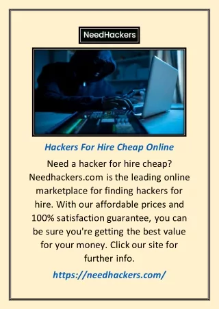 Hackers for Hire Cheap Online | Needhackers.com