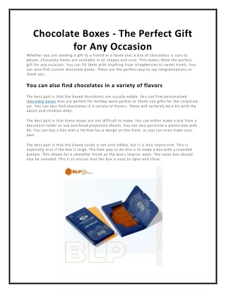 chocolate boxes the perfect gift for any occasion