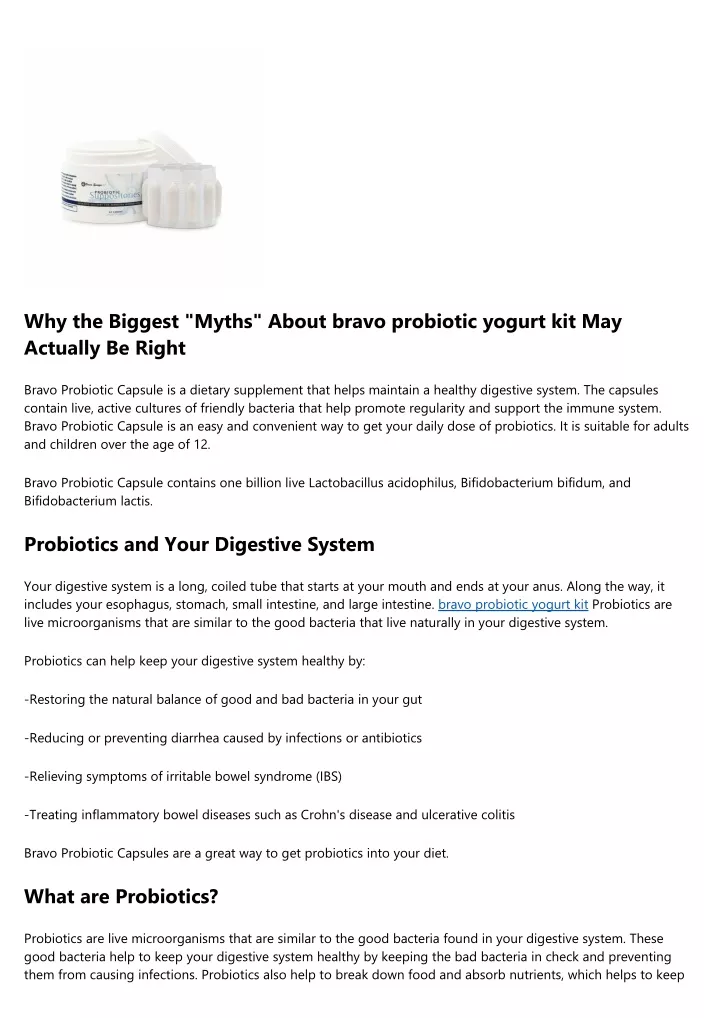 why the biggest myths about bravo probiotic