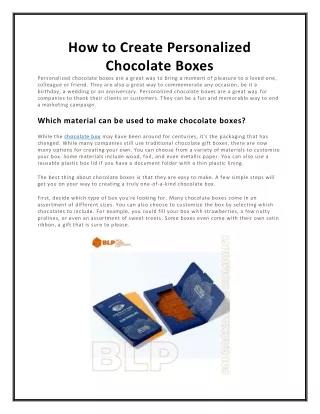 how to create personalized chocolate boxes