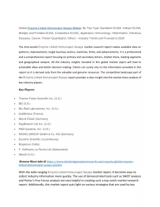 global enzyme linked immunospot assays market