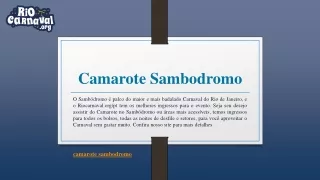 Camarote Sambodromo | Riocarnaval.org/pt