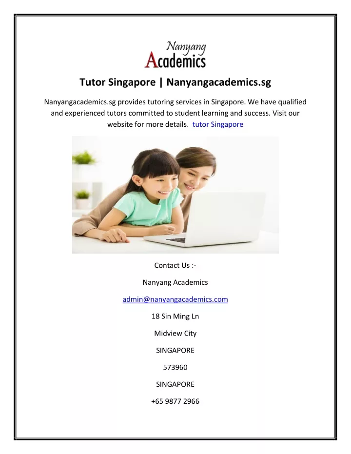 Ppt Tutor Singapore Nanyangacademicssg Powerpoint Presentation Free Download Id11792509 1225