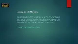 Luxury Escorts Mallorca  Escortoyourdoor.com