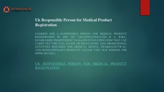 Uk Responsible Person for Medical Product Registration  5aiconsulting.com