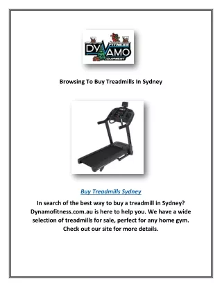 browsing to buy treadmills in sydney