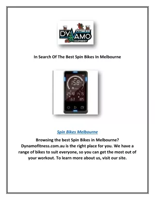 in search of the best spin bikes in melbourne