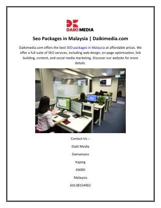 Seo Packages in Malaysia  Daikimedia.com