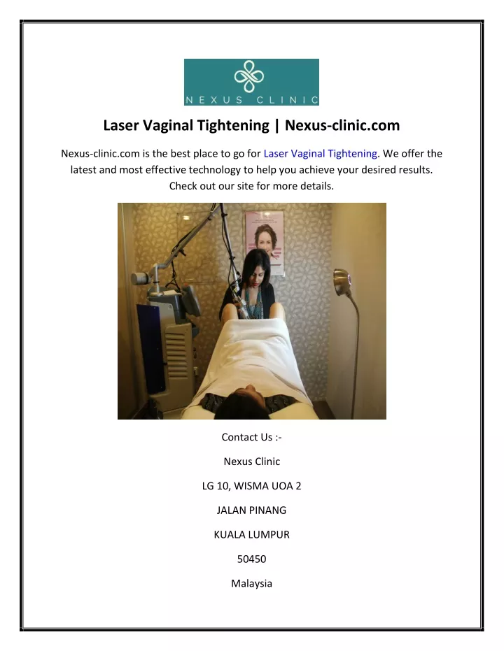 laser vaginal tightening nexus clinic com