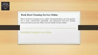 Book Boot Cleaning Service Online  Automatedetailerz.com