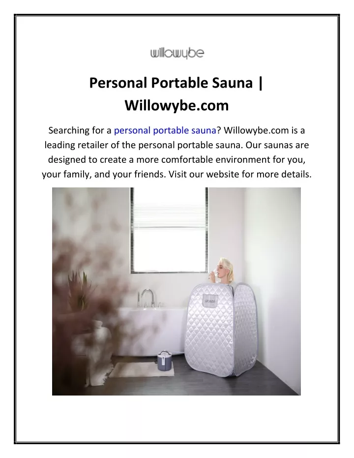 personal portable sauna willowybe com