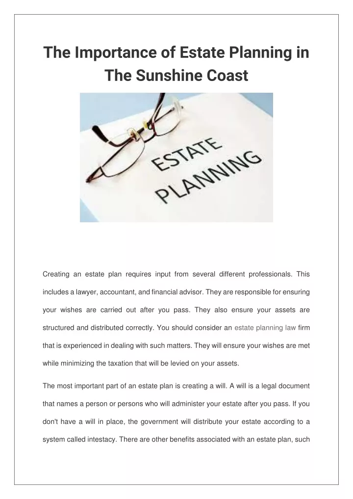 the importance of estate planning in the sunshine