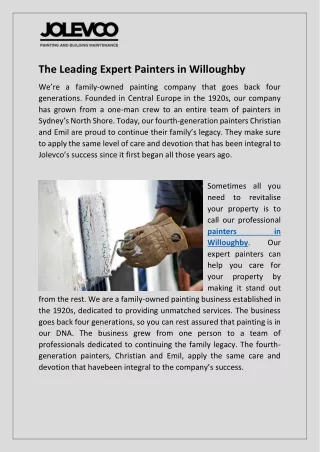 The Leading Expert Painters in Willoughby