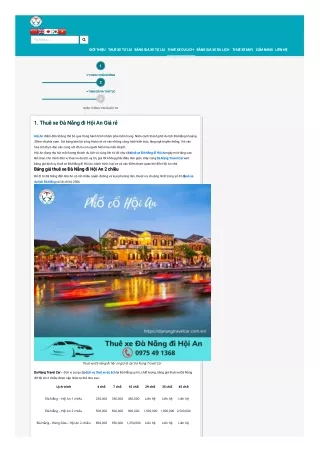 Dịch vụ thuê xe đi Hội An uy tín chất lượng nhất tại Danangtravelcar