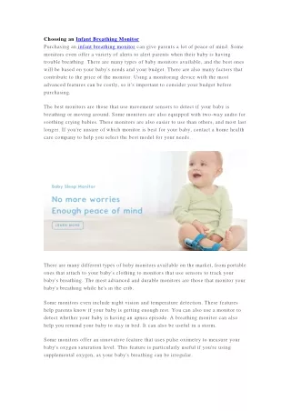 Choosing an Infant Breathing Monitor