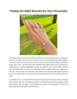 finding the right bracelet for your personality