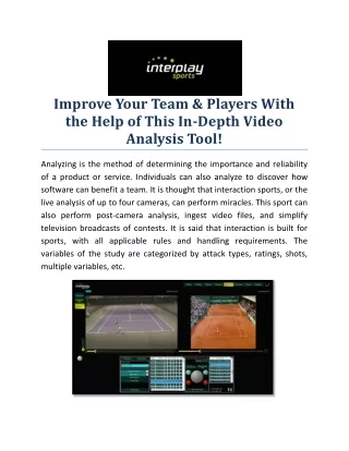 Improve Your Team Players With the Help of This In-Depth Video Analysis Tool!