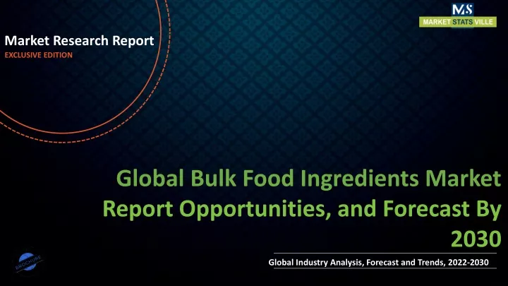 market research report exclusive edition