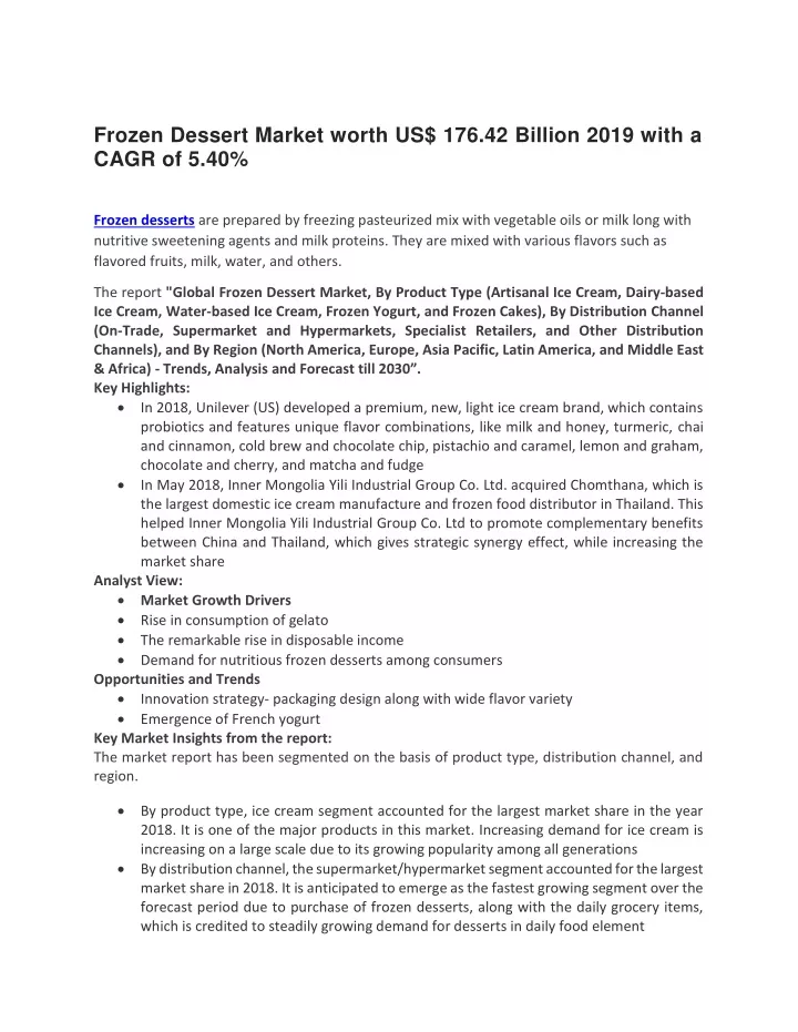 frozen dessert market worth us 176 42 billion