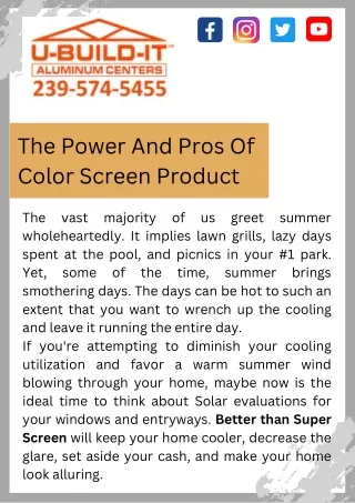 The Power And Pros Of Color Screen Product