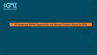 3D Rendering Market Business Strategies, Revenue & Competitive Landscape to 2030