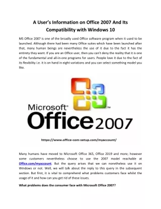 a user s information on office 2007