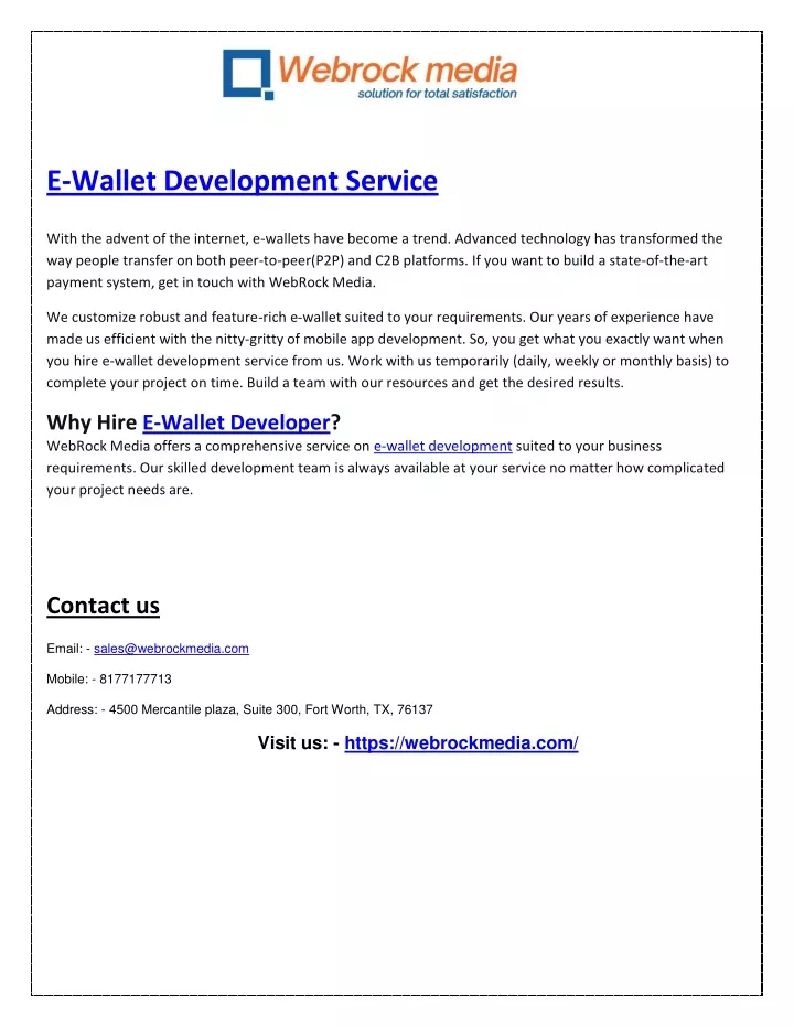 e wallet development service with the advent