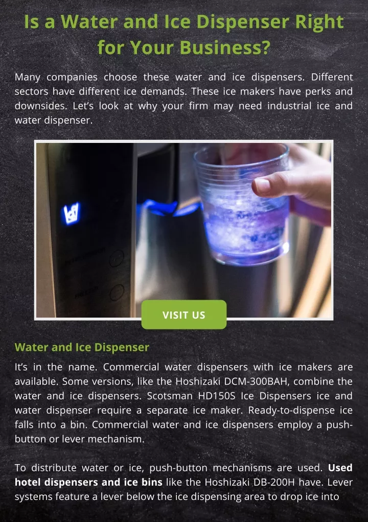 is a water and ice dispenser right for your