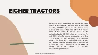 Eicher Tractors | TAFE