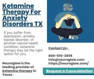 Ketamine Therapy For Anxiety Disorders TX - Neueoglow