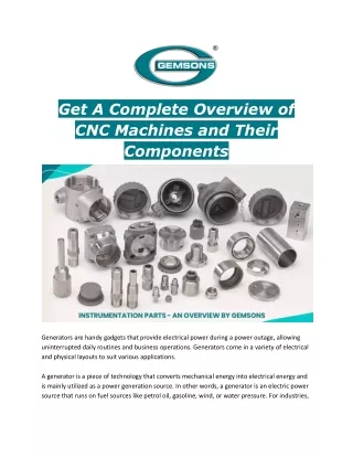 get a complete overview of cnc machines and their