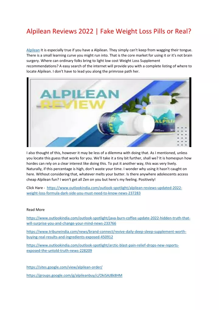 alpilean reviews 2022 fake weight loss pills